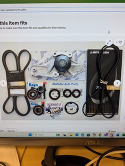 Aisn Water Pump And Timing Belt New Acura Rdx 13-17