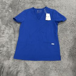 Small FIGS Winning Blue Scrub Top NWT
