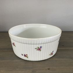 Apilco French Porcelain Lamalle Soufflé Dish Small Flowers