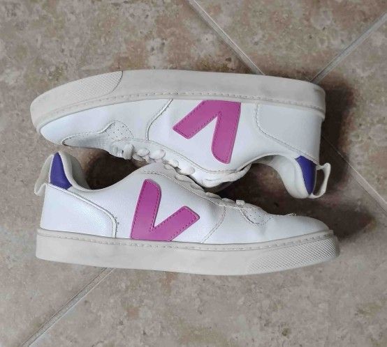 Veja V-10 White-Pink Kids Sneakers EU 34 (US 3)