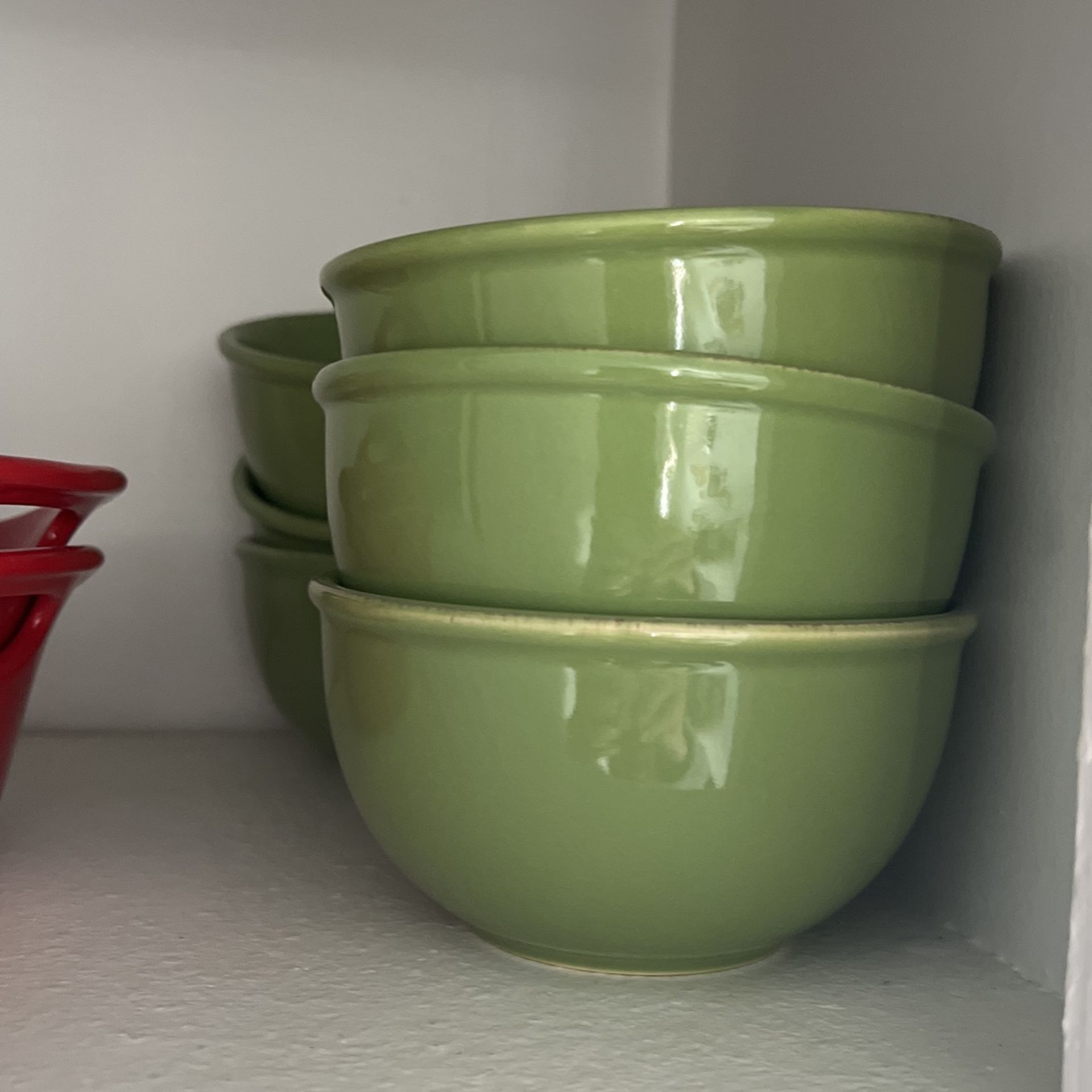 6 Small Green Bowls