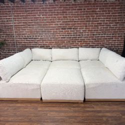 Delivery Available Henredon 6pc beige sectional sofa couch retails 2100