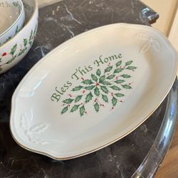 Lenox Holiday Bless This Home Tray