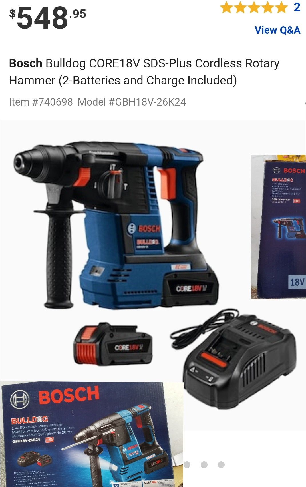 Bosch SDS-PLUS CORDLESS ROTARY HAMMER DRILL