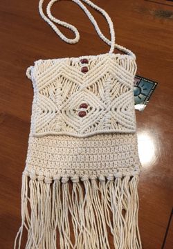 Ivory Macrame Purse