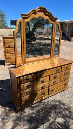Solid dresser with mirror