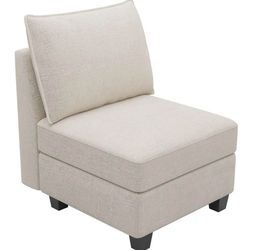 Aurora Chenille Single Seat Armless Storage Seatt