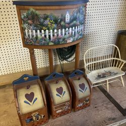 Hand Painted Canister Set Side Table Chair $20
