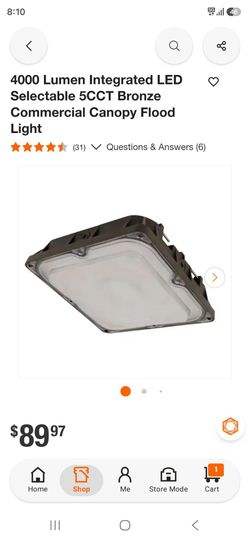 4000 Lumen LED Bronze Commercial Canopy Flood Light