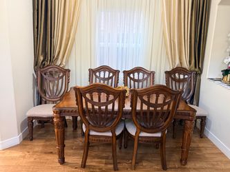 Formal Wood Dining Table and 6 Chairs