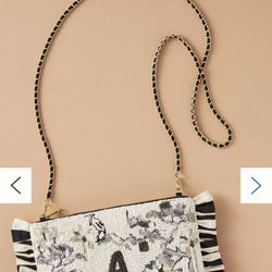 Brand New Anthropologie Monogrammed Sequin Summer Handbag - A