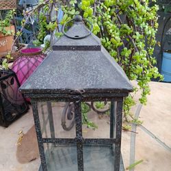 $15 Garden Lantern, Flat Back. 17" Tall. Great Garden Decor 
