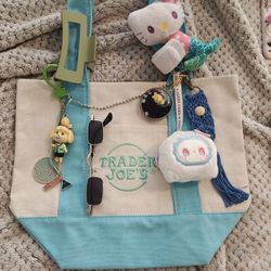 Trader Joe's Mini Tote Bag-Blue Aesthetic 