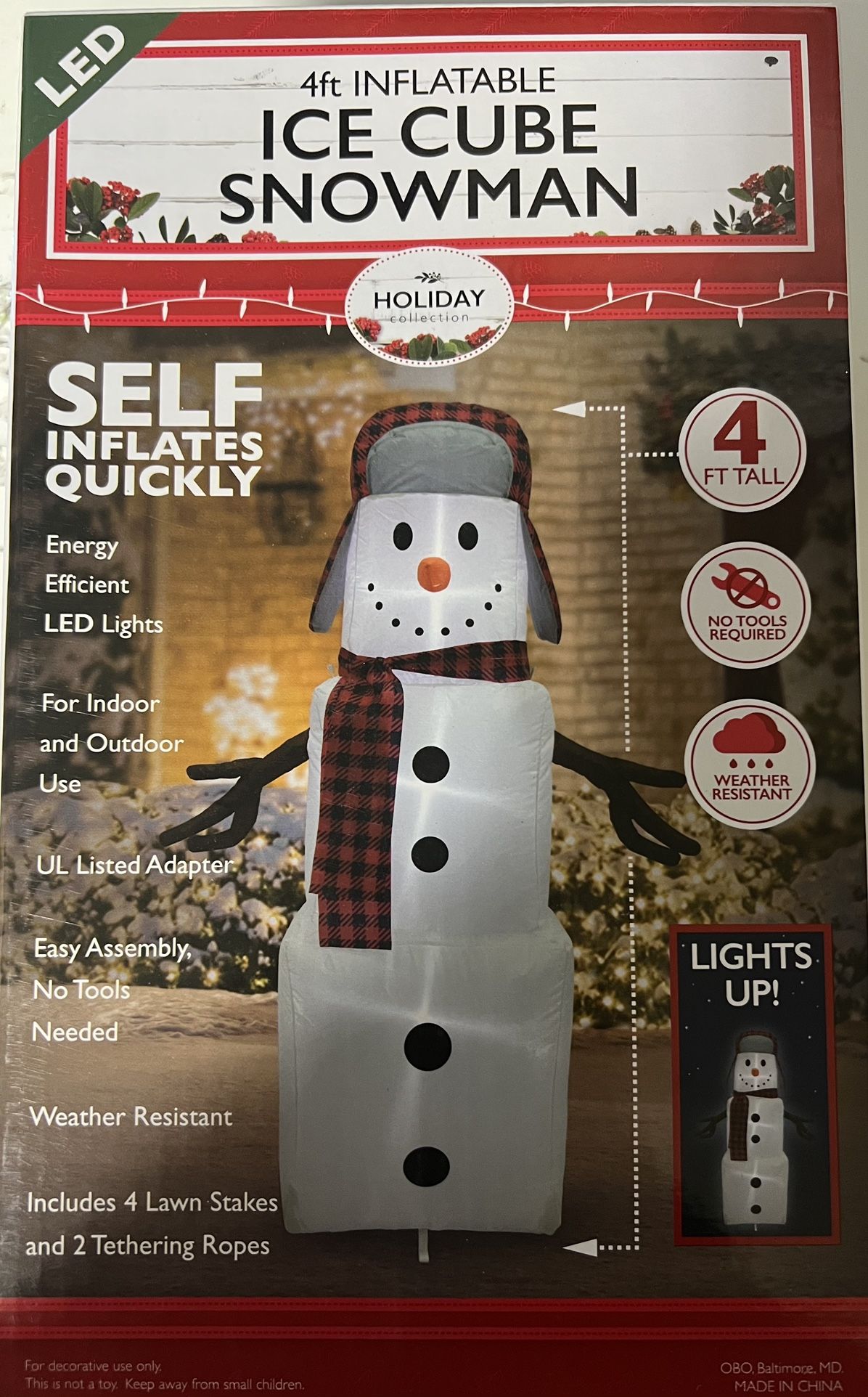 4ft INFLATABLE ICE CUBE SNOWMAN