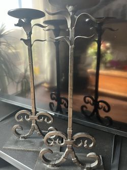 Pottery Barn Iron Candle Holders