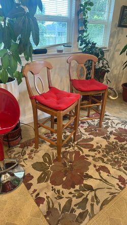 2 Oak Stools and A Swivel Stool