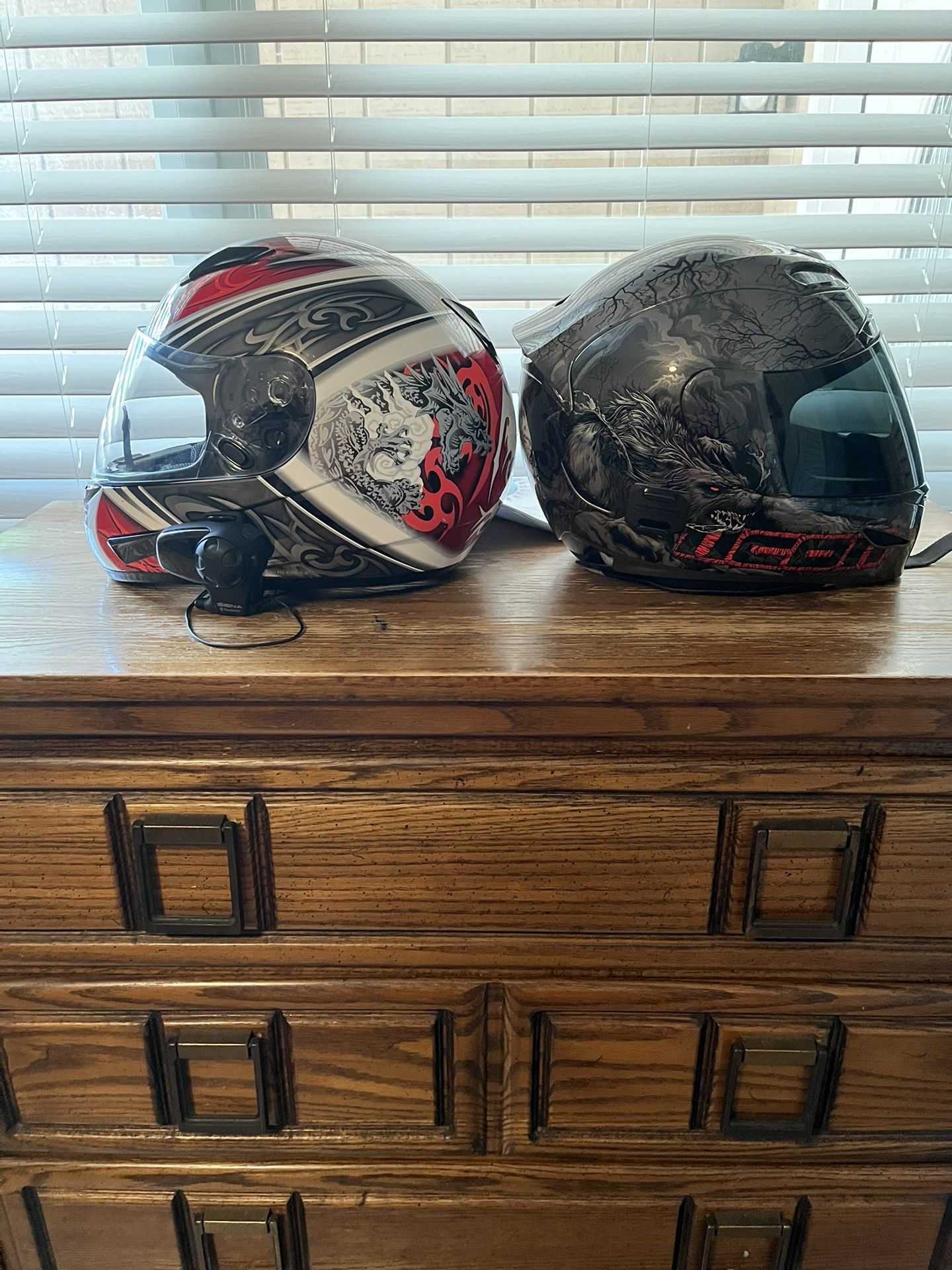 Hjc & Iicon Biker Helmet Both Brand New