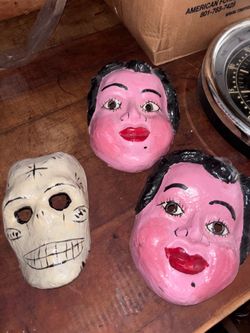 Set of 3 Vintage Papier-Mâché Masks