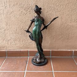 Italian Signed E Rossi Art Nouveau Life Size Bronze Sculpture of a Woman  $499 OBO