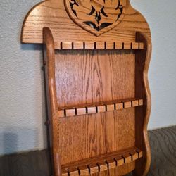 Vintage Wood Spoon Rack