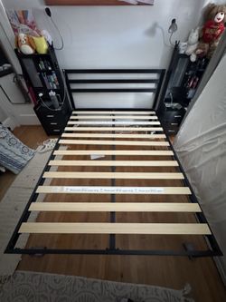 Full size bed frame with head board