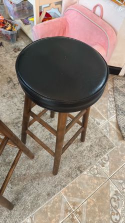 Vintage Solid Wood Bar Stools – Set of 4