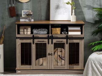 Dog crate tv console