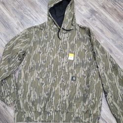 New Carhartt Mossy Oak Bottomland Camo Hooded sweatshirt Men's 2XL