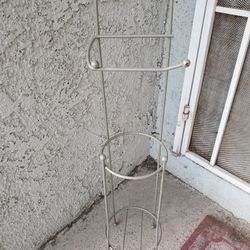 TOILET PAPER HOLDER W/ STORAGE METAL BATHROOM DECOR 26" TALL. Holds double rolls. 