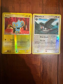 Pokemon Shinx 98/130 & Staravia 52/100 Diamond & Pearl Reverse Holo Lot of 2 HP