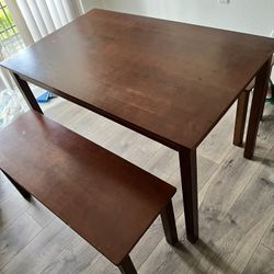 Solid Wood Dining Table And Benches