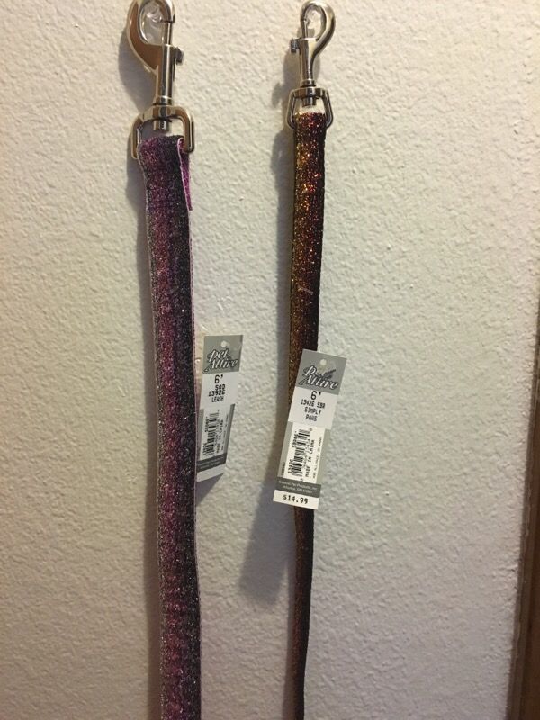 Sparkly 6ft leashes NEW