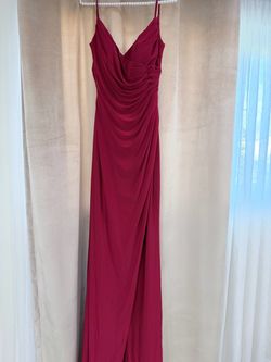 Red dress. Long