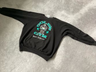 1980s Official Gold’s Gym Crewneck Black Sweatshirt Size Large