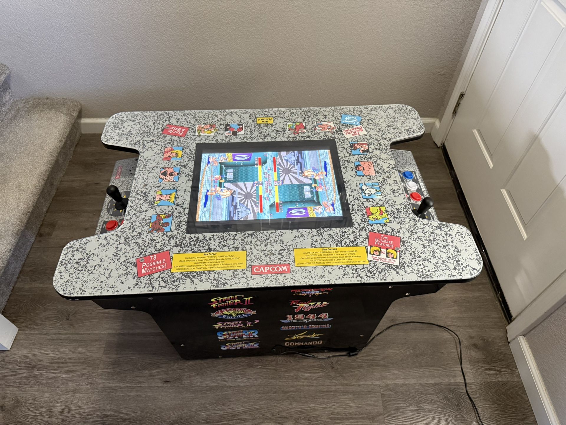 The Street Fighter ll Cocktail Arcade Table 17" Full-Color LCD Screen
