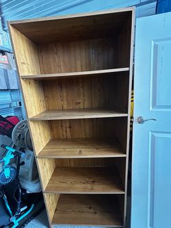 Tall 5-Shelf Wood Bookcase / Storage Shelf