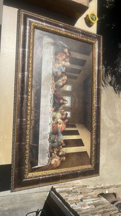 Large Framed "The Last Supper" Wall Art (47" x 28") – Excellent Condition