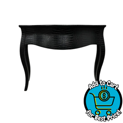 Custom Black Crocodile-Leather Accent Entry Table