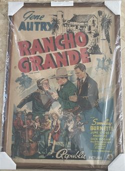 RANCHO GRANDE  Vintage ~1940 Movie Poster Starring GENE AUTRY 