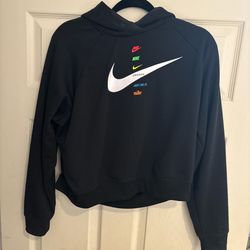 Black Cropped Nike Hoodie Size M