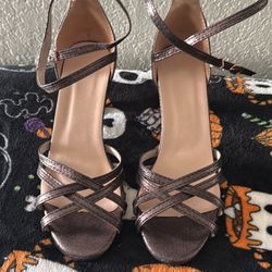 Brown Metallic Heels