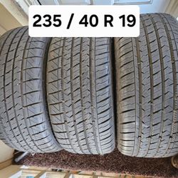 235 / 40 R 19 (3) TIRES MILESTAR 