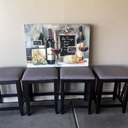 Bar Stools and Wall Art