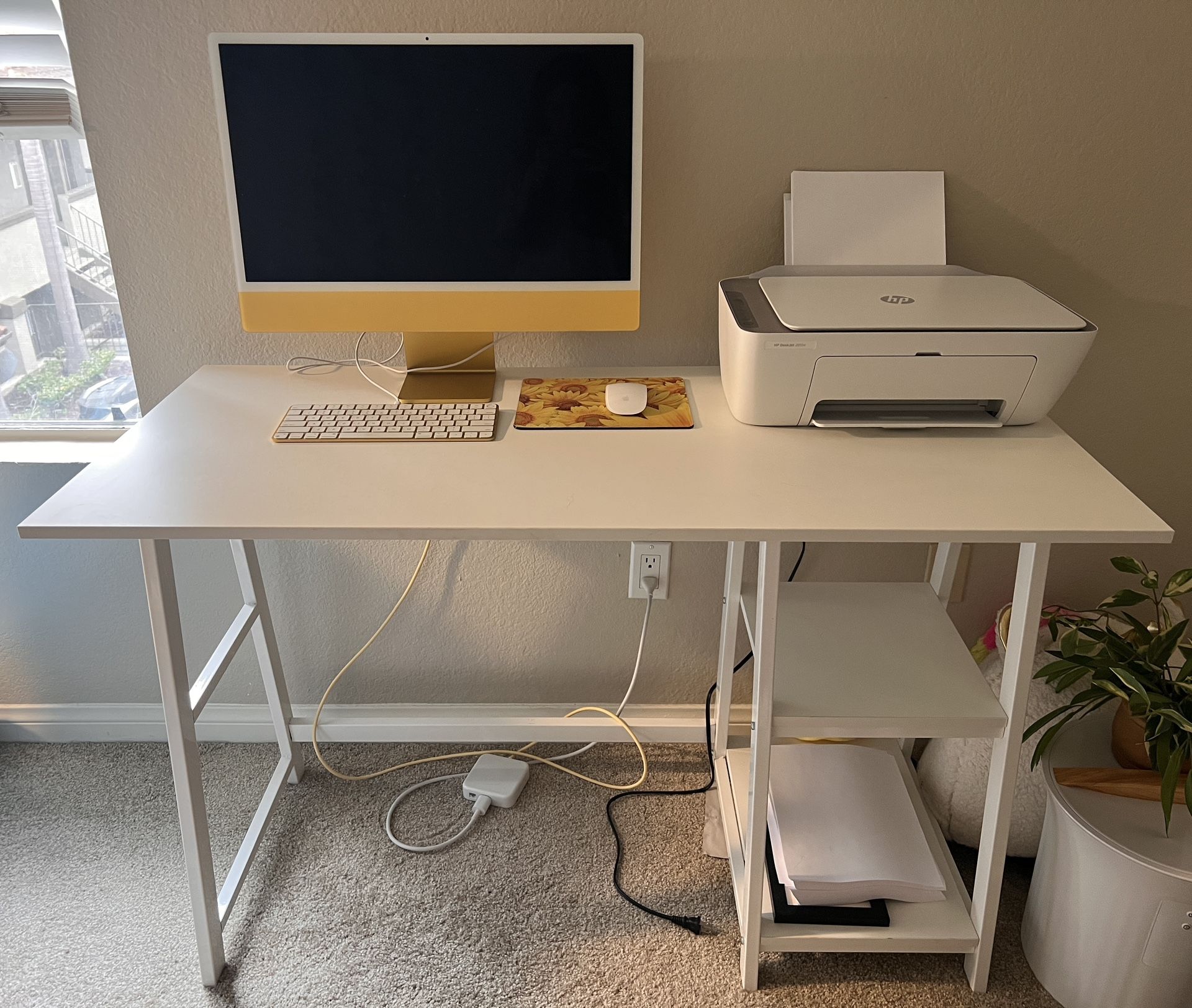 White Desk + Printer!