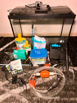 20 Gallon Top Fin Aquarium Complete Setup + Accessories