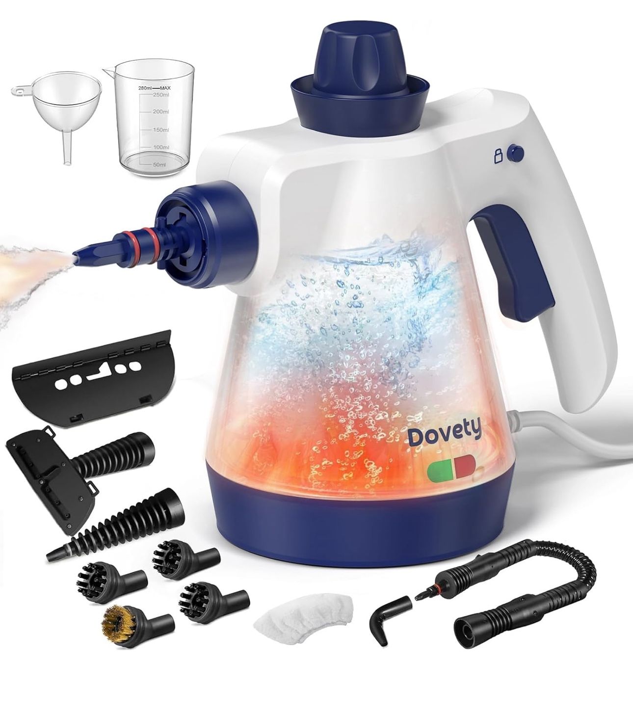 Steam Cleaner, Pressurized Handheld Steam Cleaner for Home with 12pcs Accessories & Safety Lock, Multi-Surface & Powerful Home Use Steamer for Cleanin