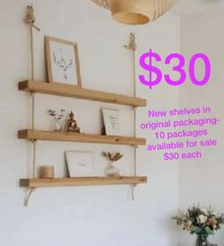 New Large Wood Wall Hanging Shelves 