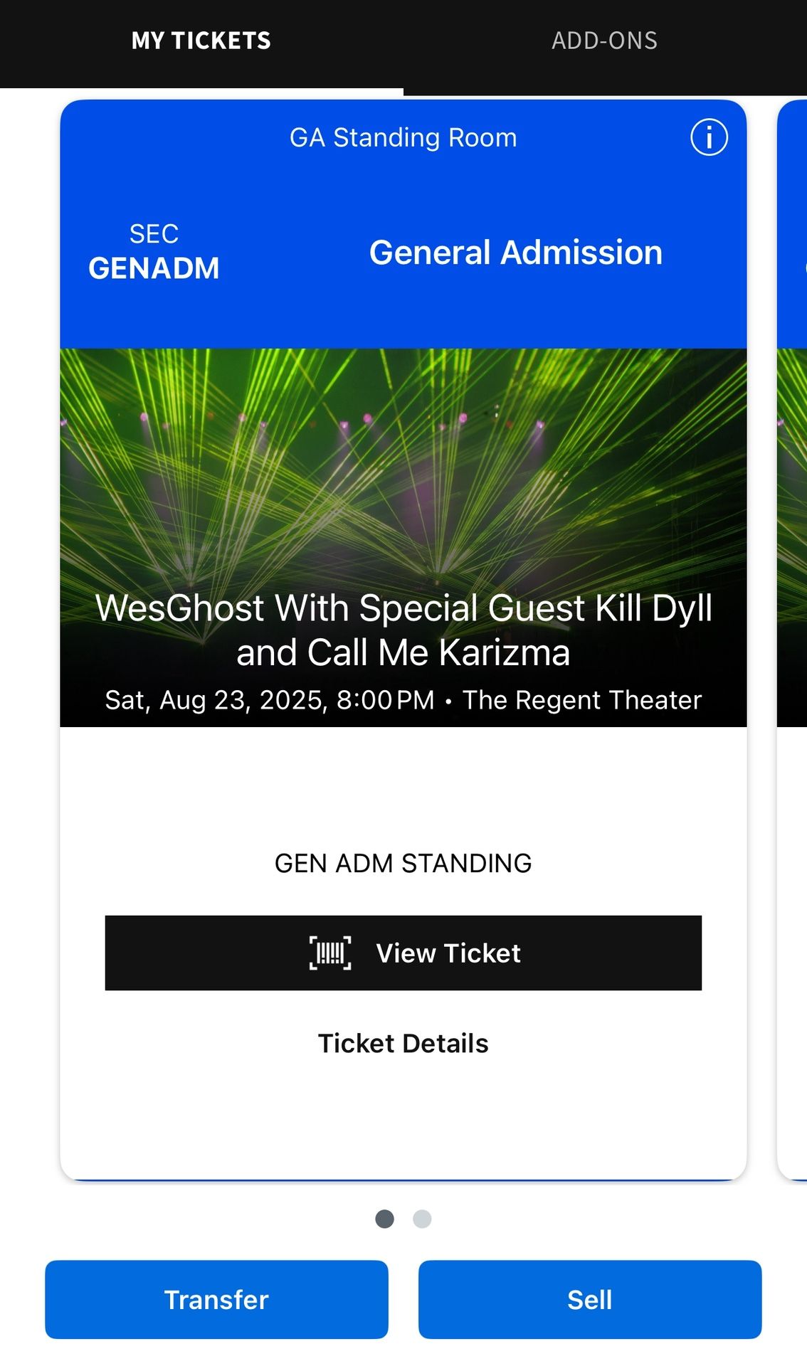 WesGhost Concert Tickets