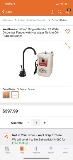 Westbrass Colorah Single-Hot Water Dispenser Faucet With Hot Water tank in Oil- Rubbed Bronze