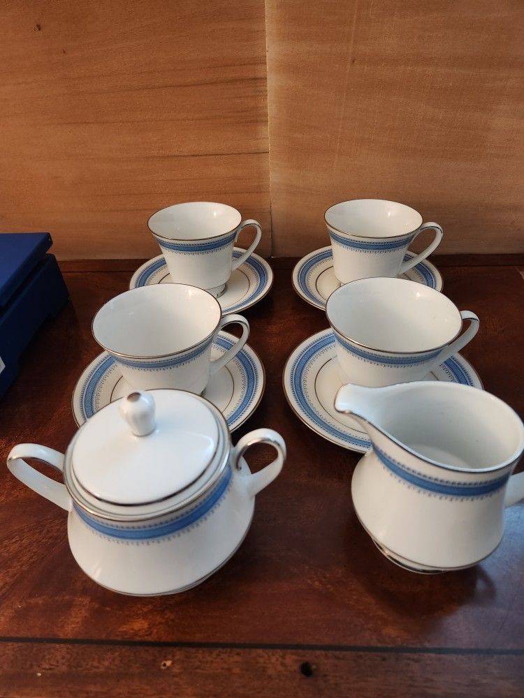 NORITAKE PEMBROKE 2892 #B0596 4 Tea Set WITH Creamer And Sugar Pot